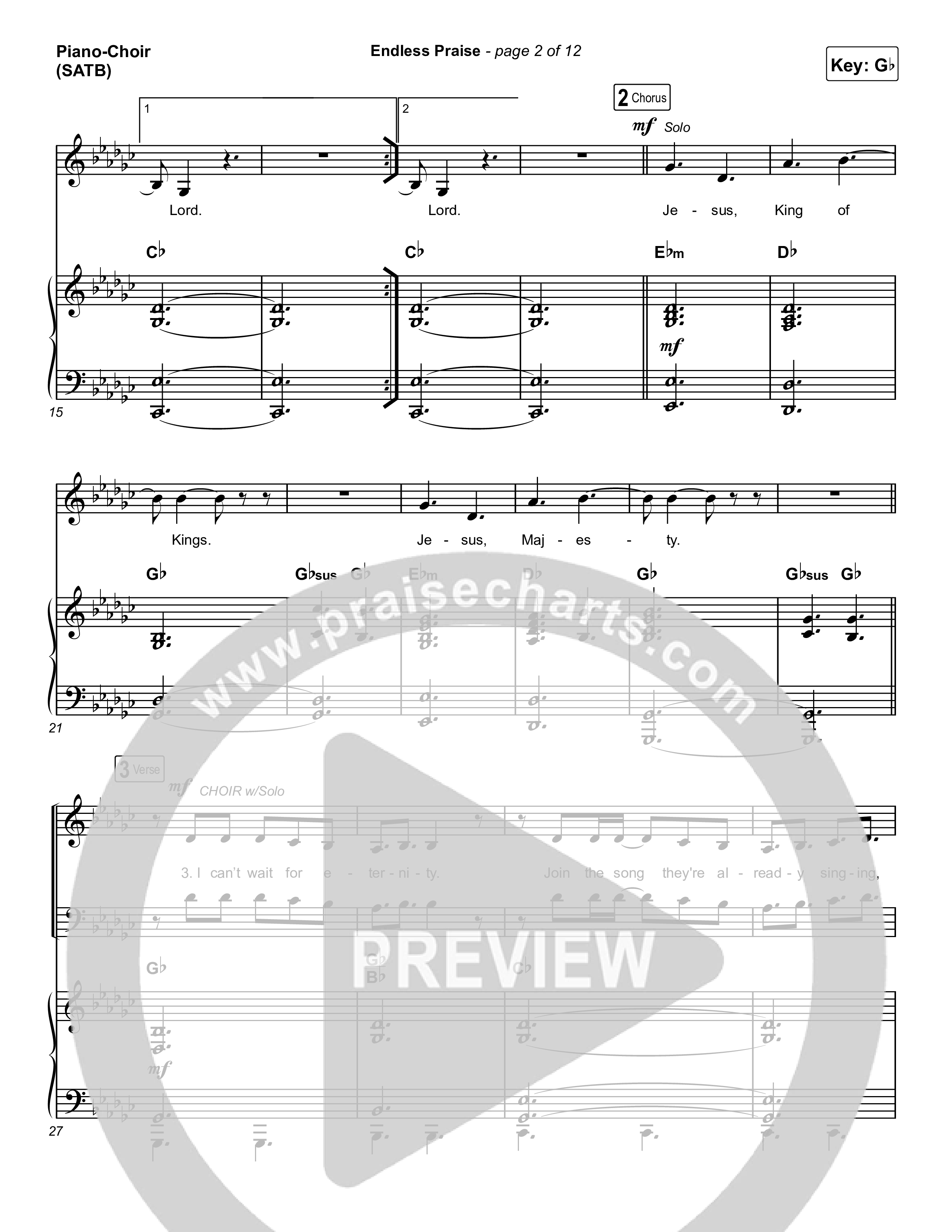 Endless Praise (Choral Anthem SATB) Piano/Vocal (SATB) (Arr. Luke Gambill / Charity Gayle)