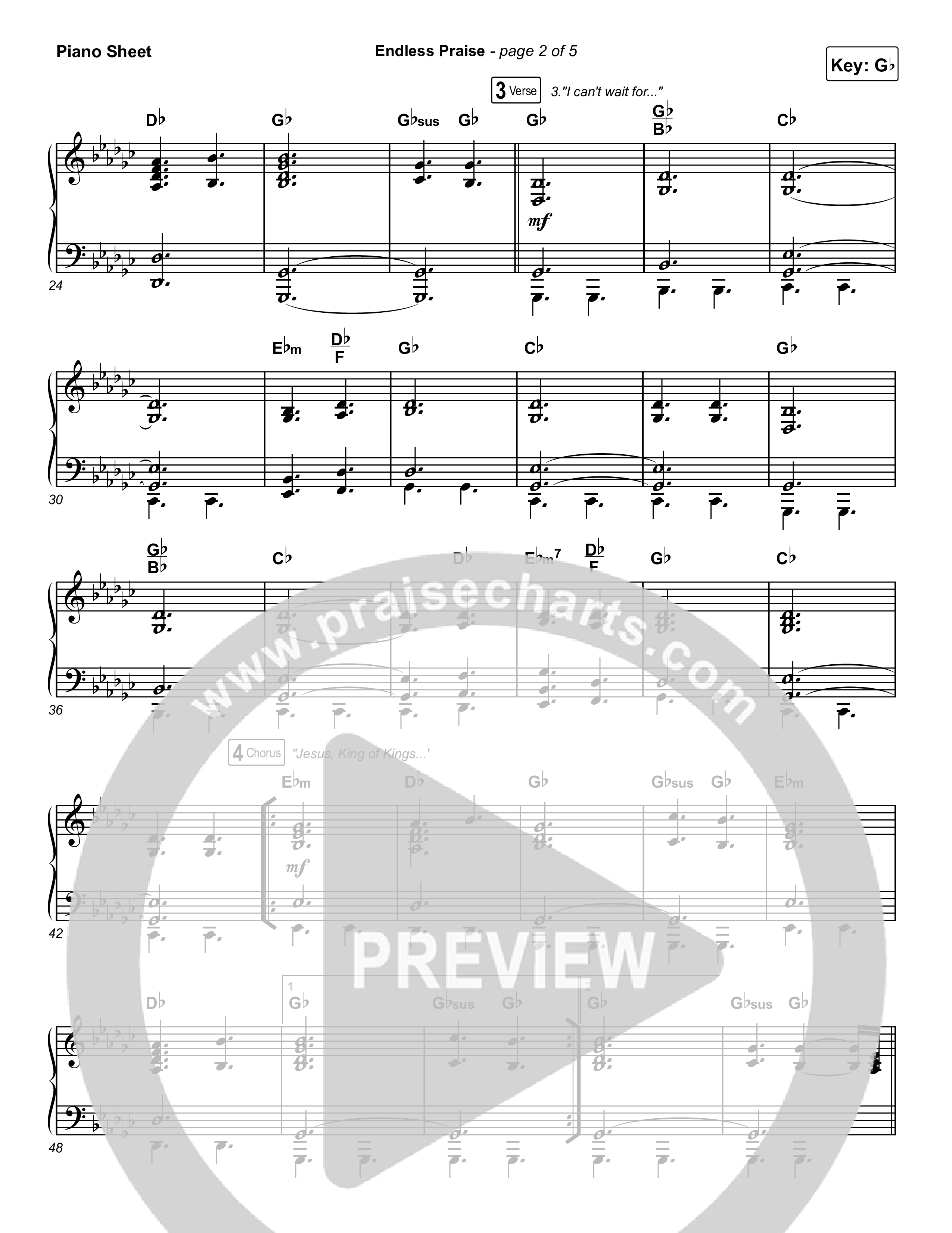 Endless Praise (Choral Anthem SATB) Piano Sheet (Arr. Luke Gambill / Charity Gayle)