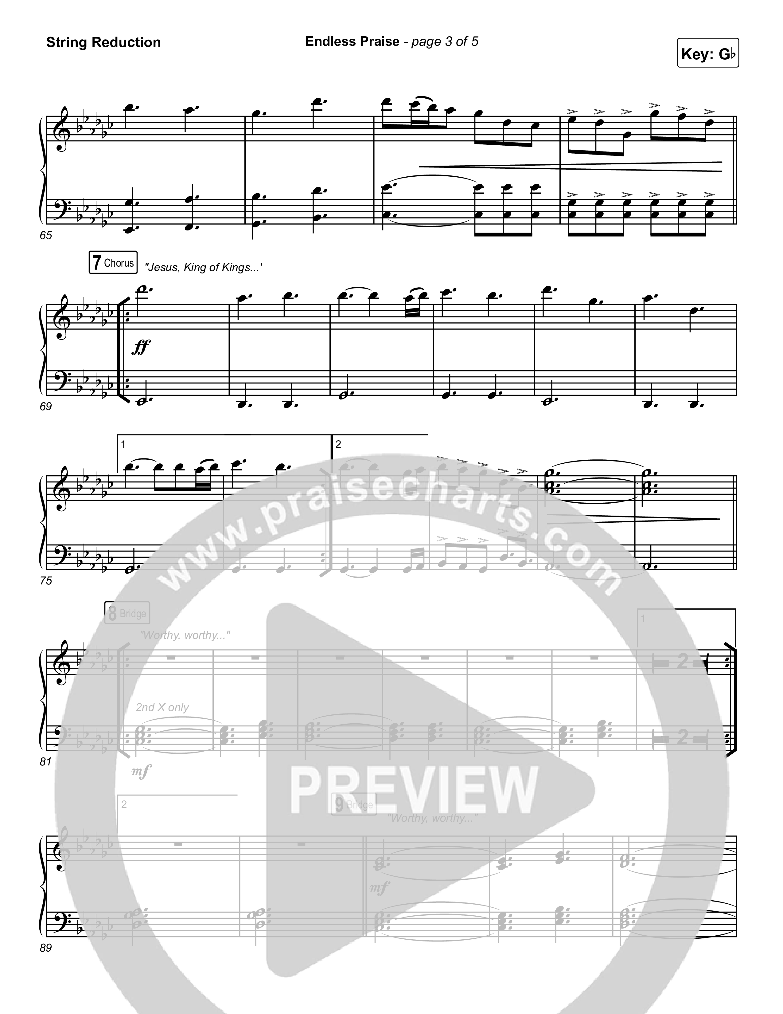 Endless Praise (Choral Anthem SATB) String Reduction (Arr. Luke Gambill / Charity Gayle)