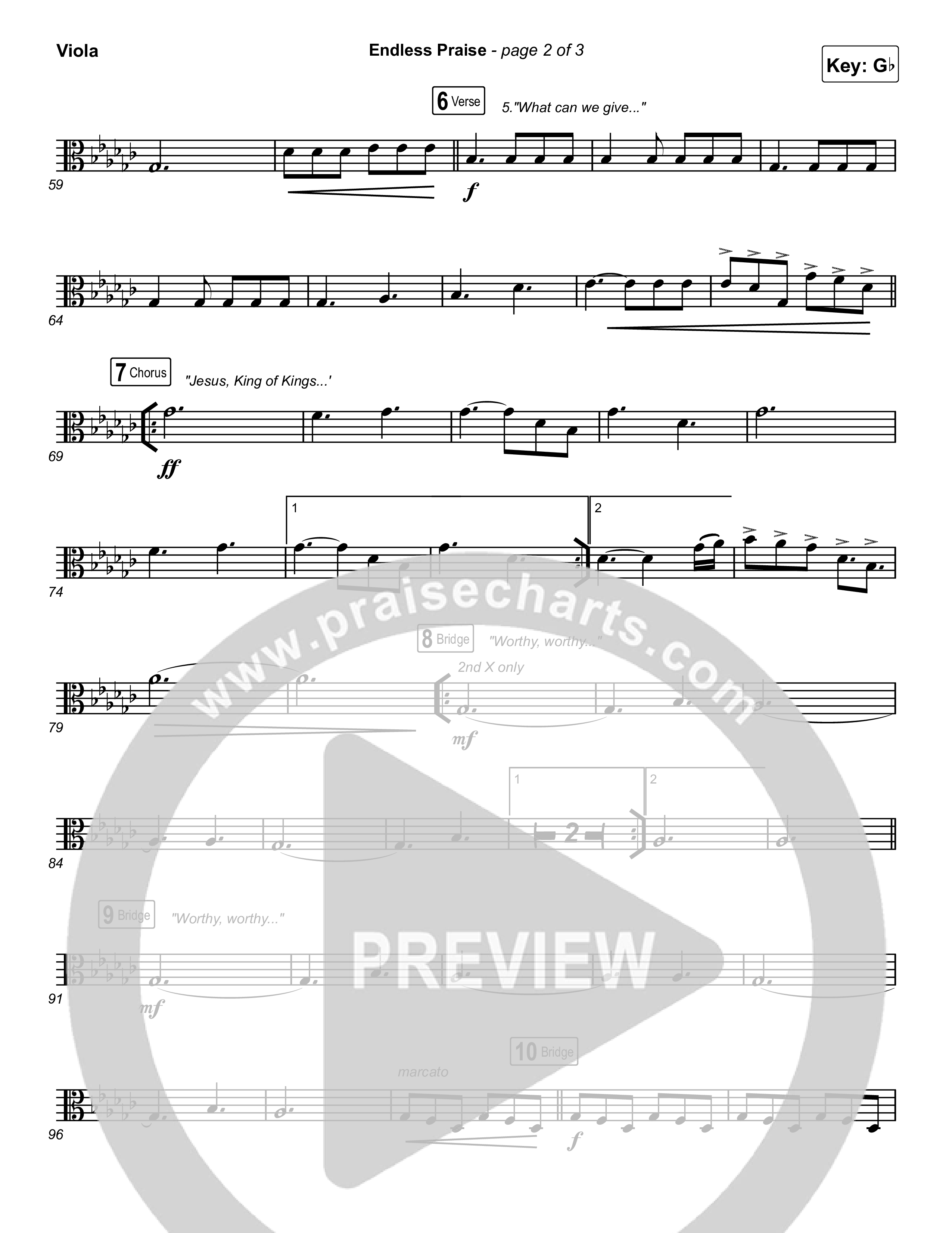 Endless Praise (Choral Anthem SATB) Viola (Arr. Luke Gambill / Charity Gayle)