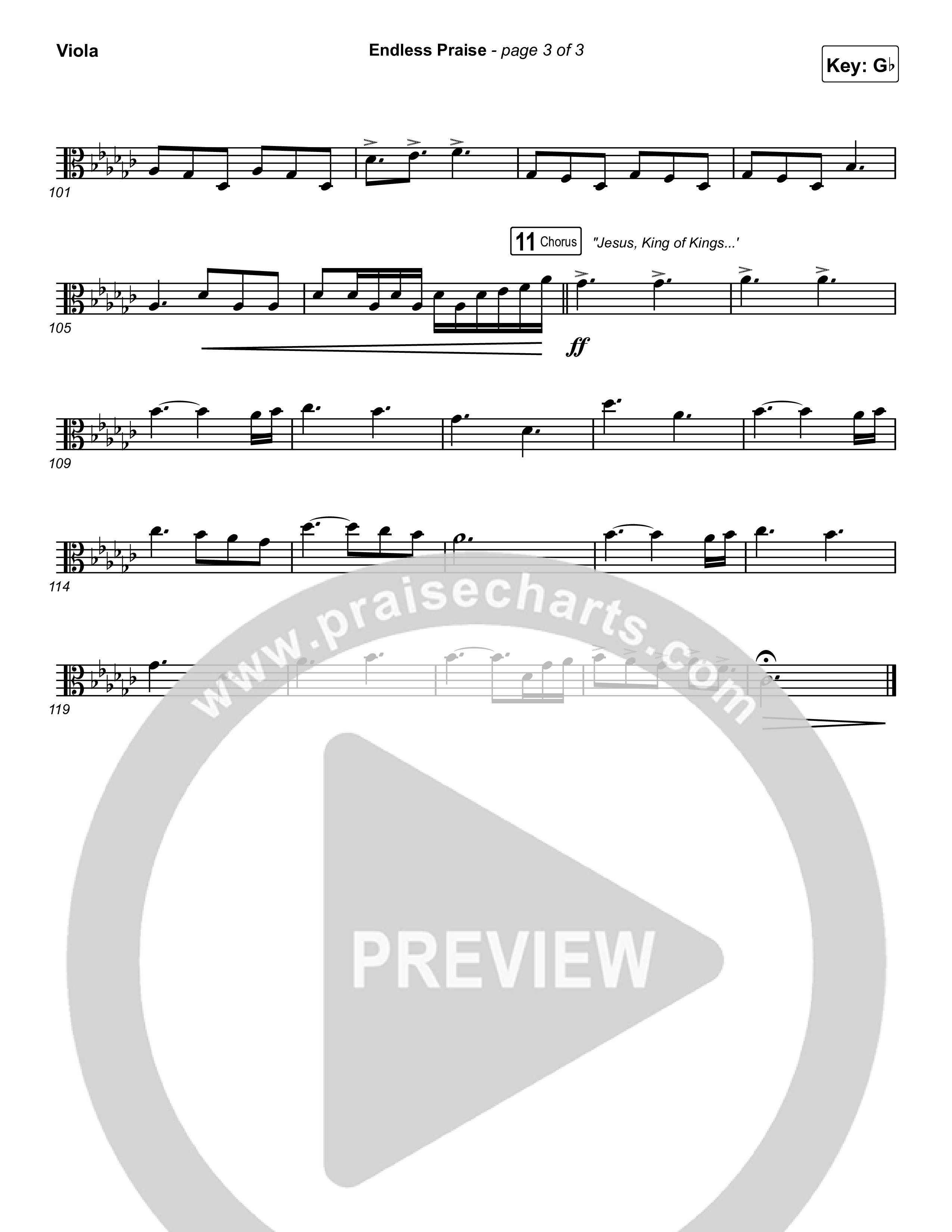 Endless Praise (Choral Anthem SATB) Viola (Arr. Luke Gambill / Charity Gayle)
