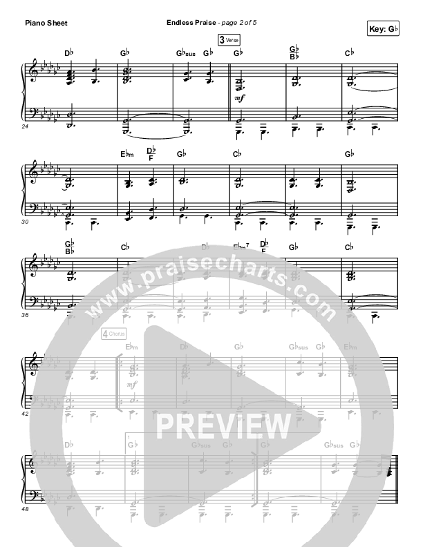 Endless Praise (Choral Anthem SATB) Piano Sheet (Arr. Luke Gambill / Charity Gayle)