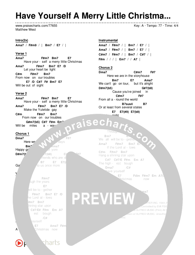 Have Yourself A Merry Little Christmas Chords & Lyrics (Matthew West)