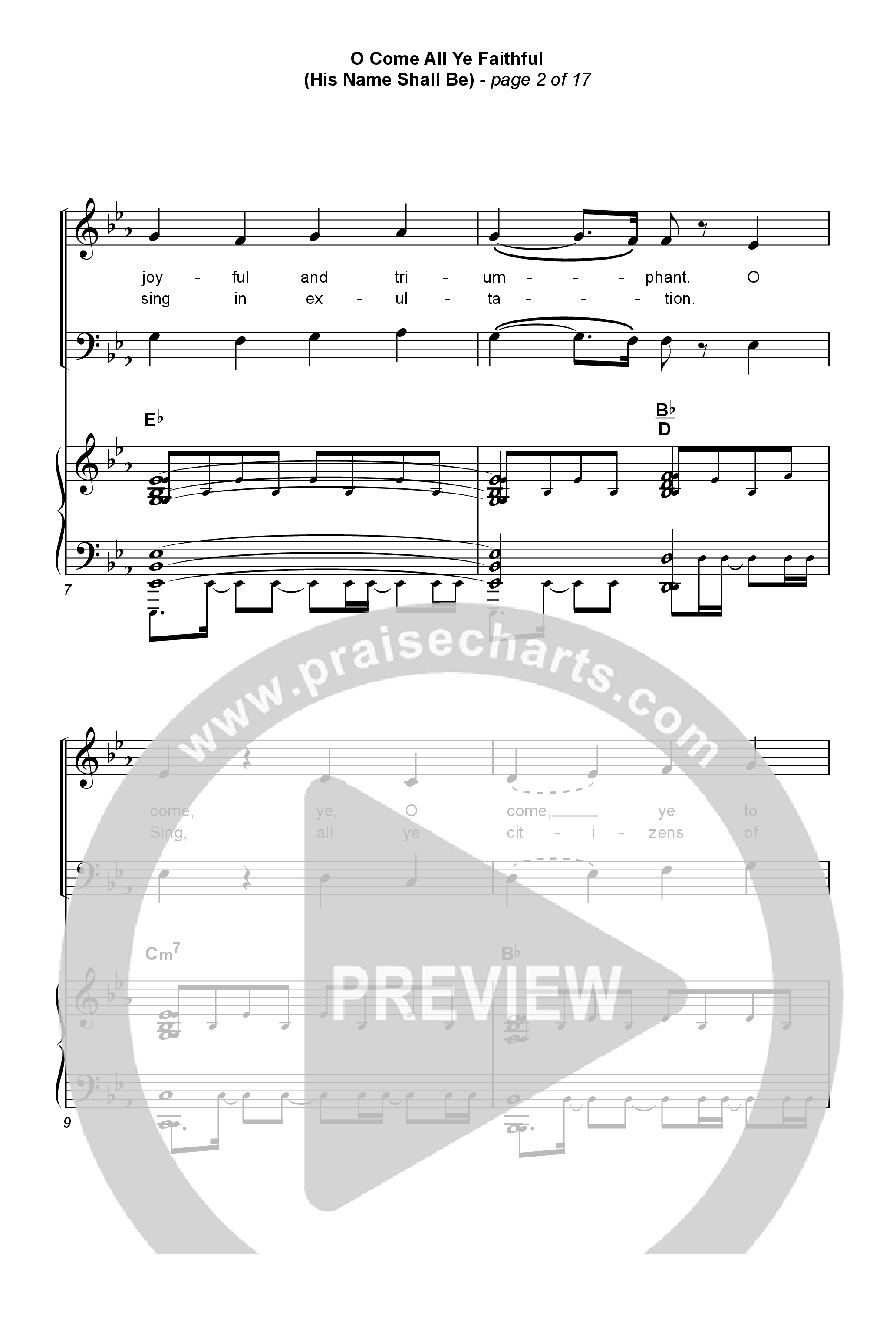 O Come All Ye Faithful (His Name Shall Be) (Choral Anthem SATB) Octavo (SATB & Pno) (Passion / Arr. Luke Gambill)