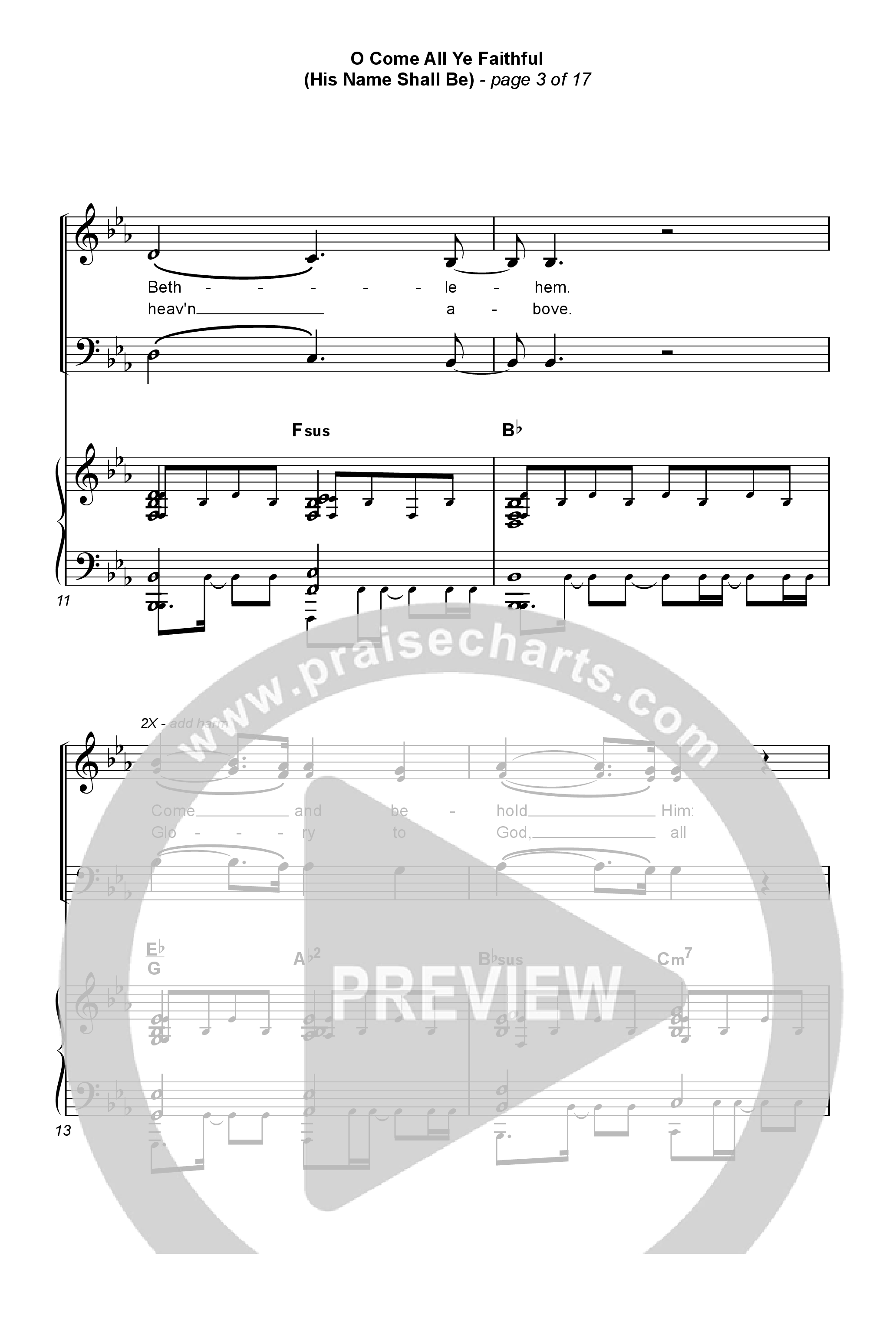 O Come All Ye Faithful (His Name Shall Be) (Choral Anthem SATB) Octavo (SATB & Pno) (Passion / Arr. Luke Gambill)