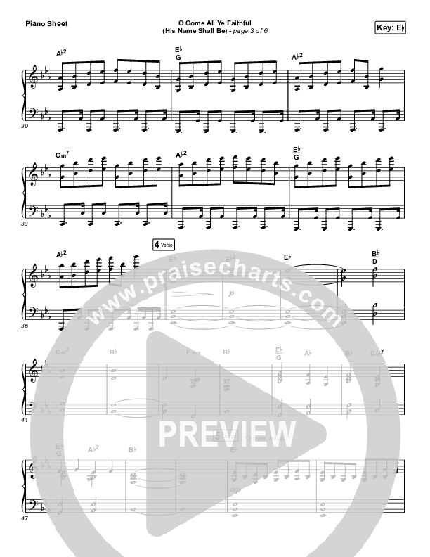 O Come All Ye Faithful (His Name Shall Be) (Choral Anthem SATB) Piano Sheet (Passion / Arr. Luke Gambill)