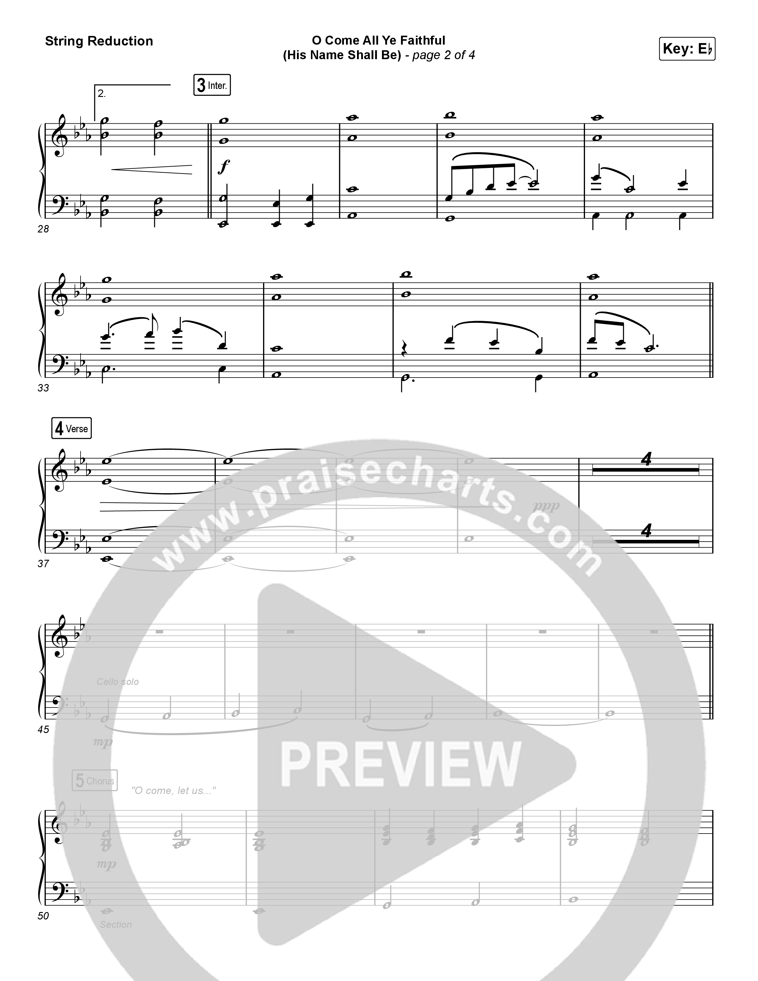 O Come All Ye Faithful (His Name Shall Be) (Choral Anthem SATB) String Reduction (Passion / Arr. Luke Gambill)