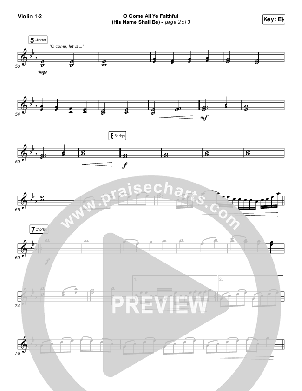 O Come All Ye Faithful (His Name Shall Be) (Choral Anthem SATB) String Pack (Passion / Arr. Luke Gambill)