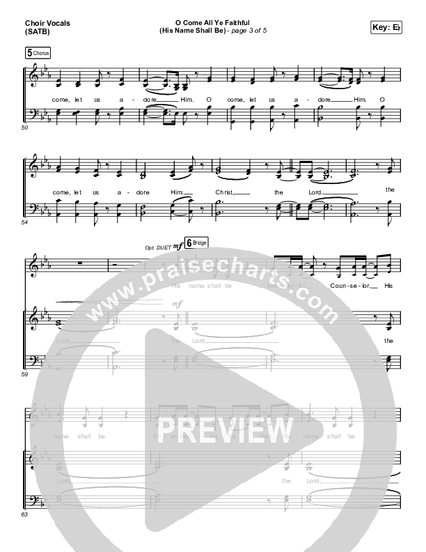 O Come All Ye Faithful (His Name Shall Be) (Choral Anthem SATB) Choir Sheet (SATB) (Passion / Arr. Luke Gambill)