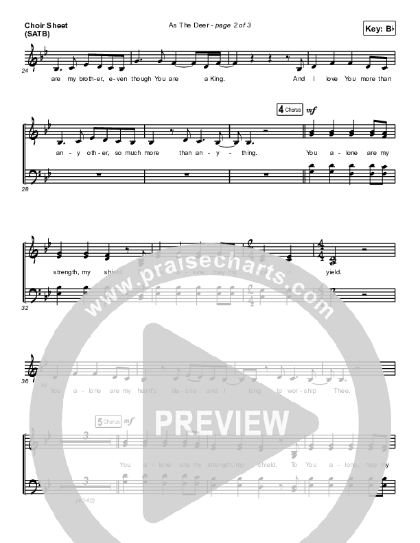 As The Deer Choir Sheet (SATB) (Steffany Gretzinger)