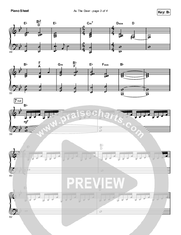 As The Deer Piano Sheet (Steffany Gretzinger)