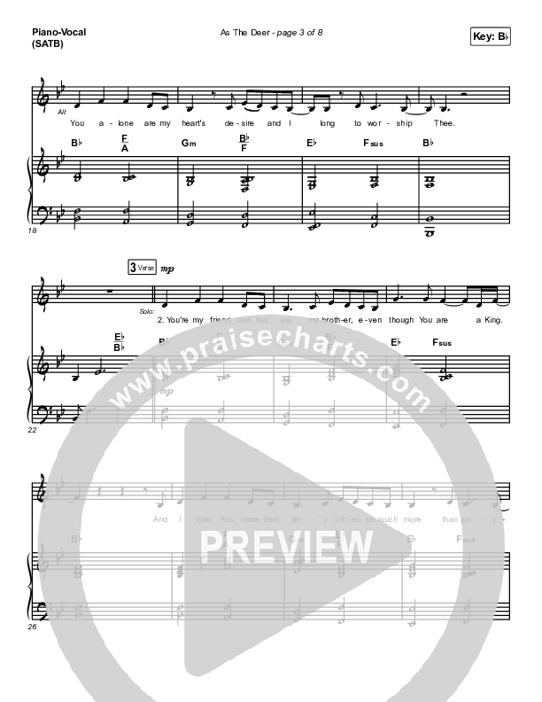 As The Deer Piano/Vocal (SATB) (Steffany Gretzinger)