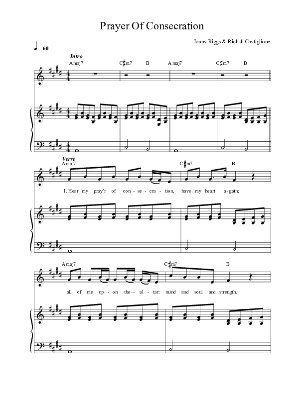 Prayer Of Consecration Piano/Vocal (Vineyard Worship)