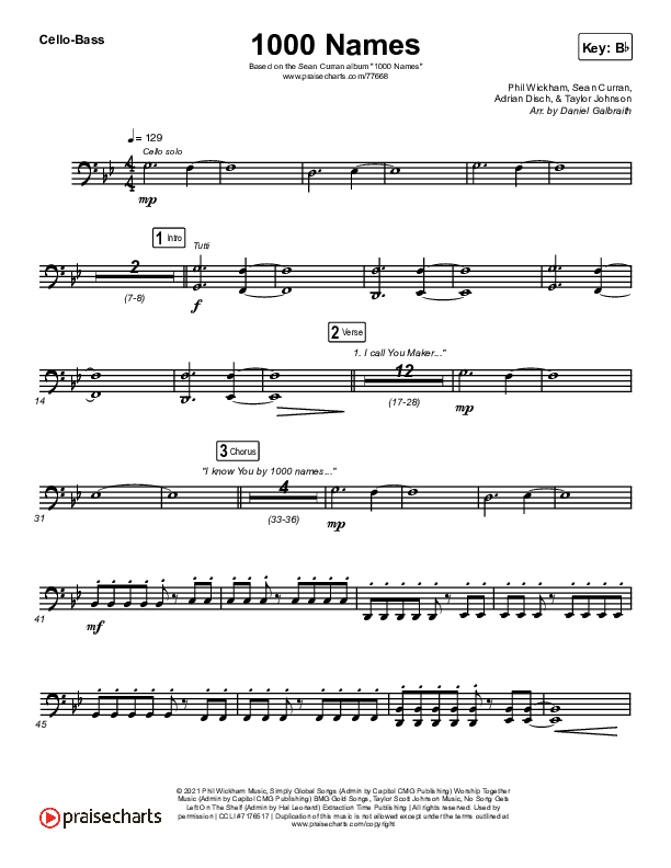 1000 Names Cello/Bass (Sean Curran)