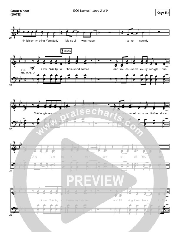1000 Names Choir Sheet (SATB) (Print Only) (Sean Curran)