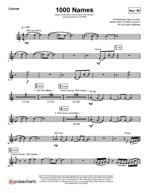 1000 Names Clarinet (Sean Curran)