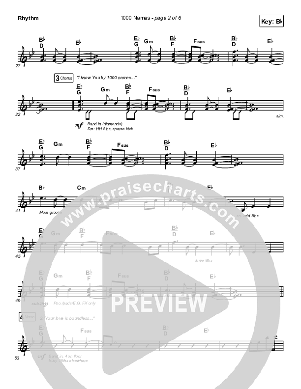 1000 Names Rhythm Chart (Print Only) (Sean Curran)