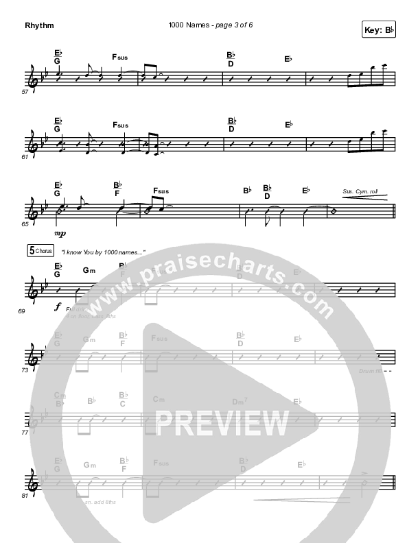 1000 Names Rhythm Chart (Print Only) (Sean Curran)