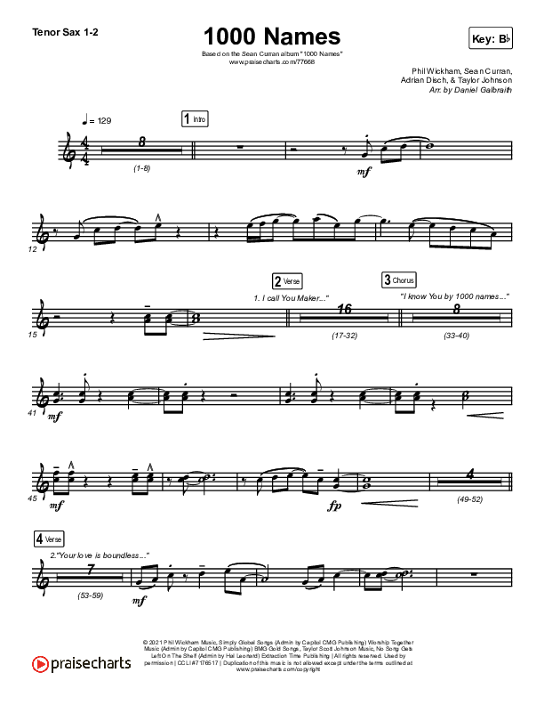 1000 Names Tenor Sax 1/2 (Sean Curran)