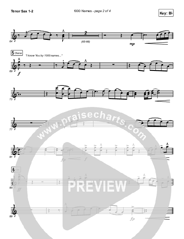 1000 Names Tenor Sax 1/2 (Sean Curran)