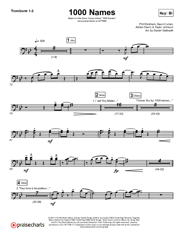1000 Names Trombone 1/2 (Sean Curran)