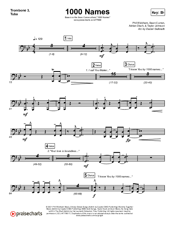 1000 Names Trombone 3/Tuba (Sean Curran)