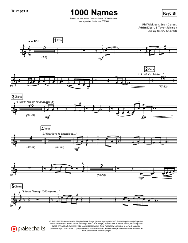 1000 Names Trumpet 3 (Sean Curran)