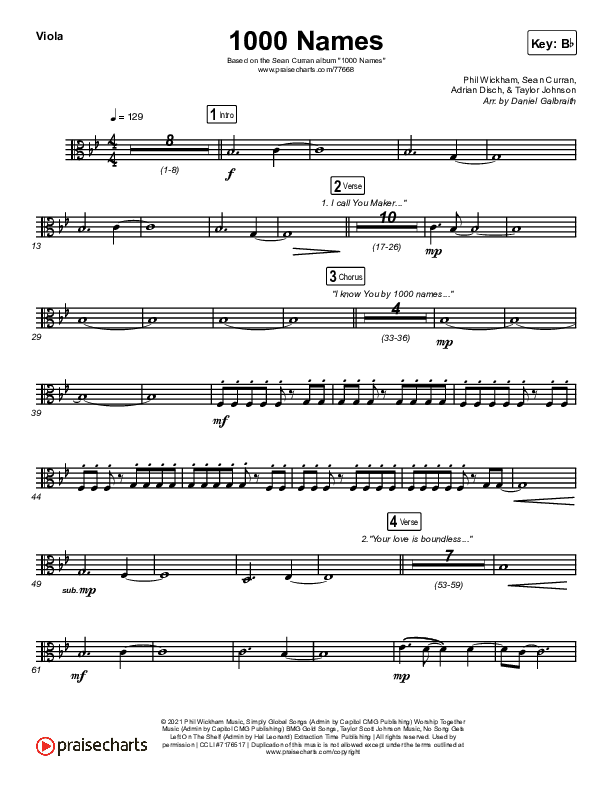 1000 Names Viola (Sean Curran)