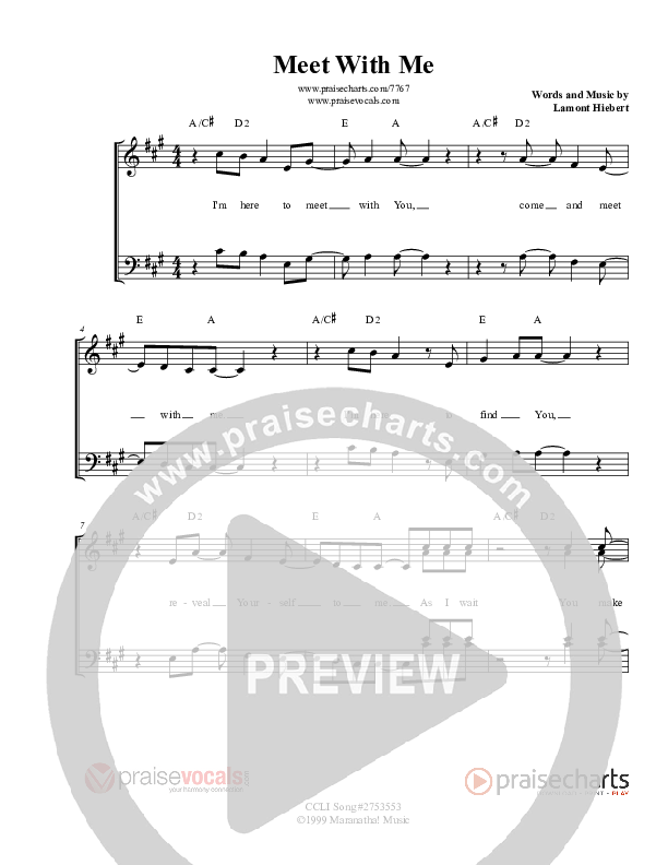 Meet With Me Lead Sheet (PraiseVocals)