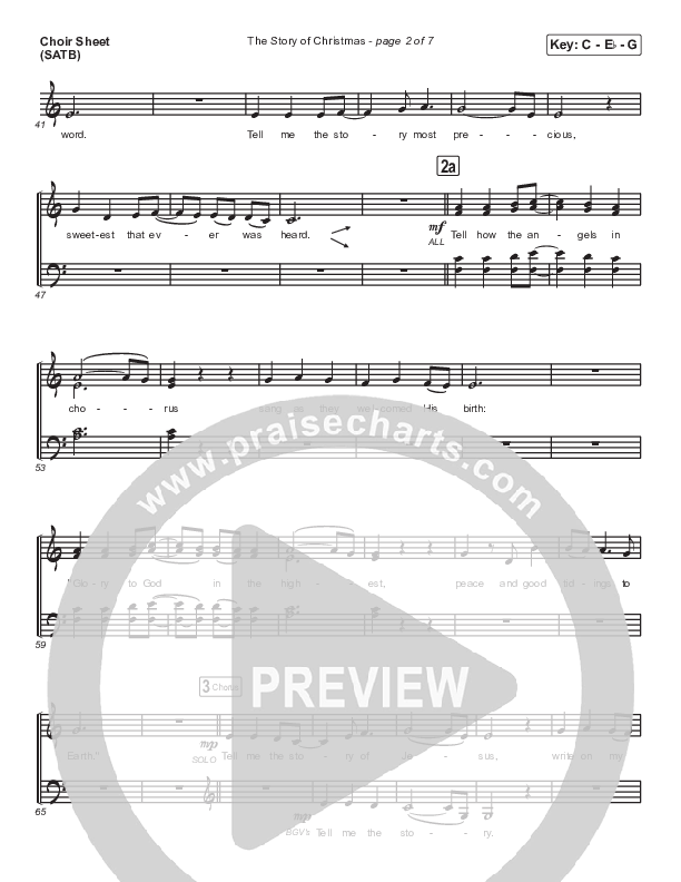 The Story Of Christmas (Medley) Choir Sheet (SATB) (Point Of Grace)