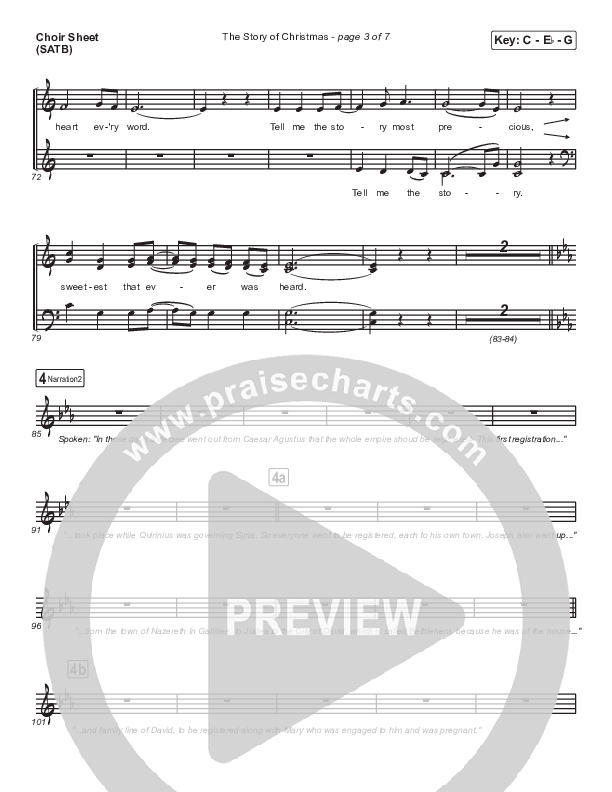 The Story Of Christmas (Medley) Choir Sheet (SATB) (Point Of Grace)