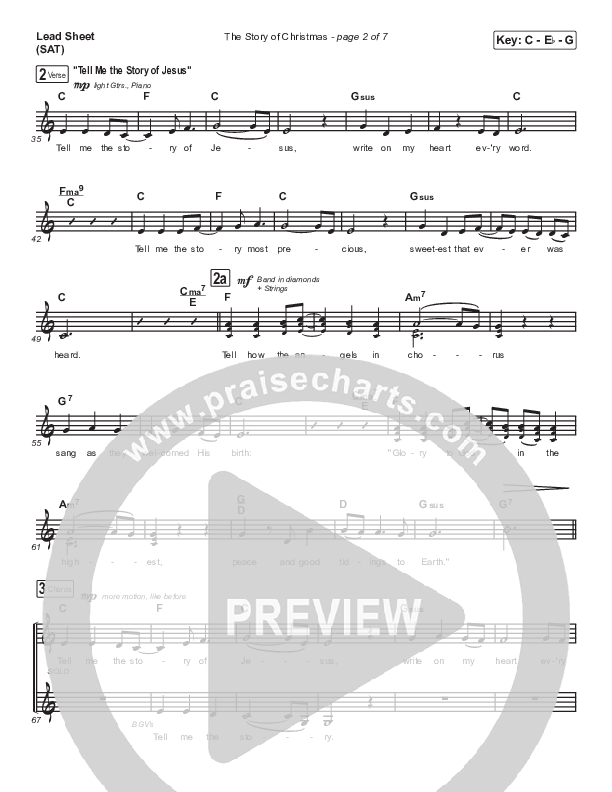 The Story Of Christmas (Medley) Lead Sheet (SAT) (Point Of Grace)