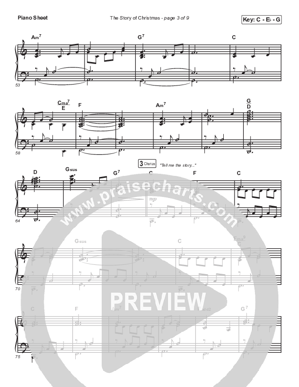 The Story Of Christmas (Medley) Piano Sheet (Point Of Grace)