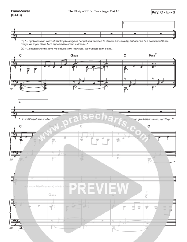 The Story Of Christmas (Medley) Piano/Vocal & Lead (Point Of Grace)