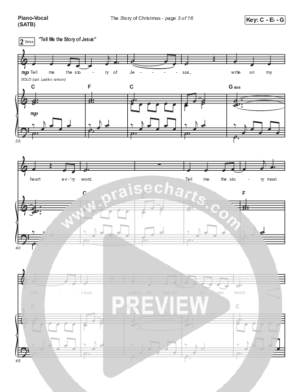 The Story Of Christmas (Medley) Piano/Vocal & Lead (Point Of Grace)