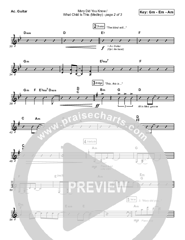 Mary Did You Know / What Child Is This (Medley) Acoustic Guitar (Point Of Grace)