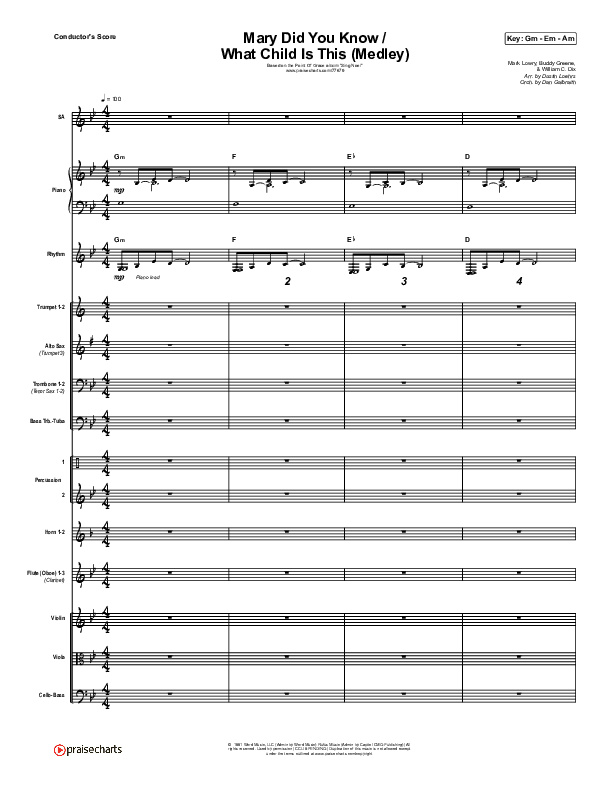 Mary Did You Know / What Child Is This (Medley) Conductor's Score (Point Of Grace)