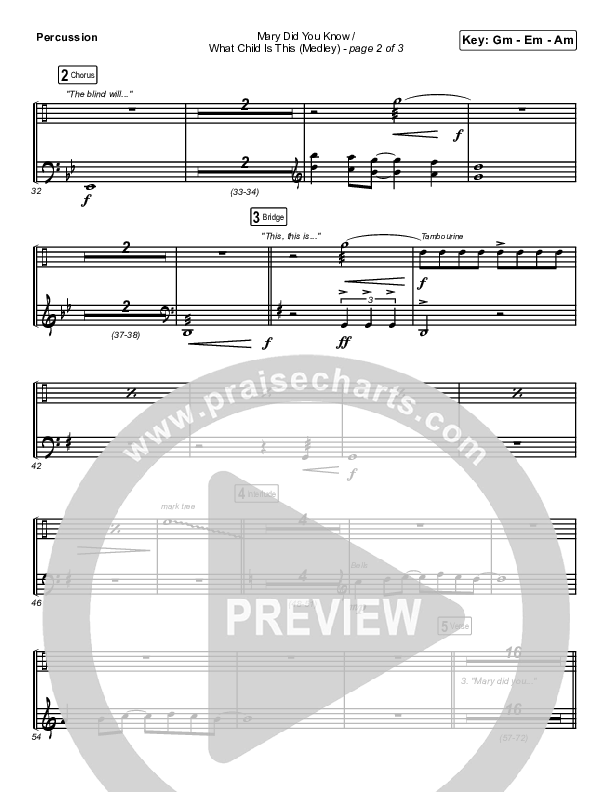 Mary Did You Know / What Child Is This (Medley) Percussion (Point Of Grace)