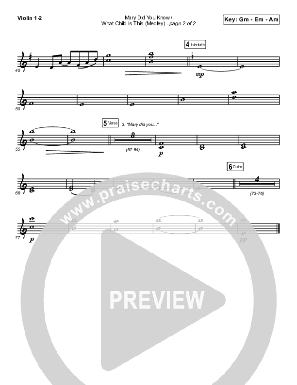 Mary Did You Know / What Child Is This (Medley) String Pack (Point Of Grace)