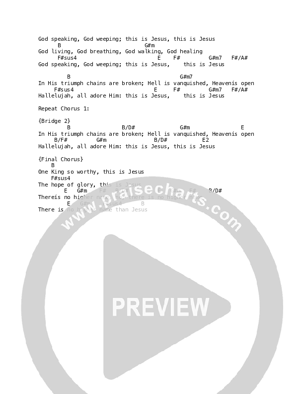 This Is Jesus Chord Chart (Gas Street Music)