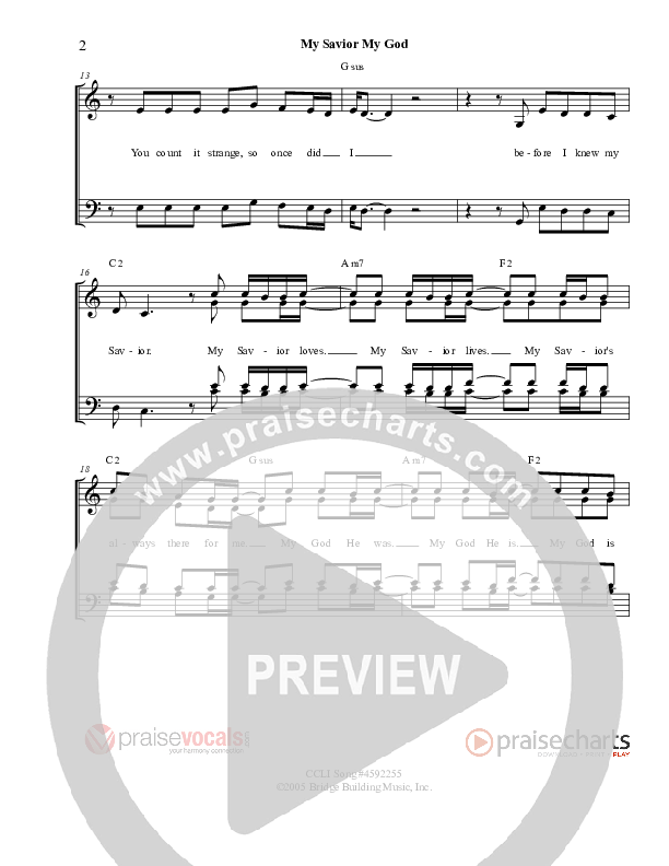 My Savior My God Lead Sheet (PraiseVocals)