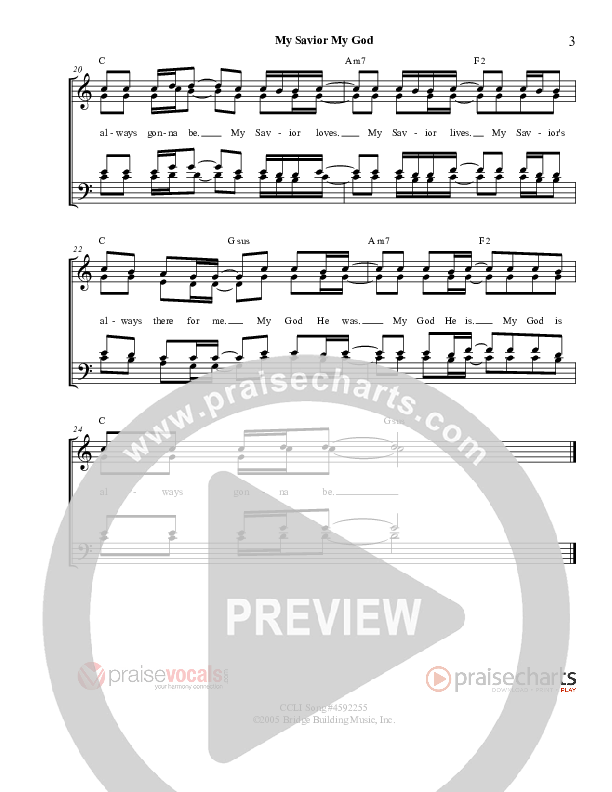 My Savior My God Lead Sheet (PraiseVocals)