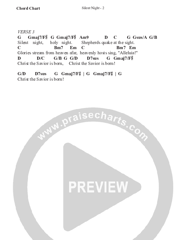 Silent Night (with Wonderful Peace) Chord Chart (WorshipTeam.tv)
