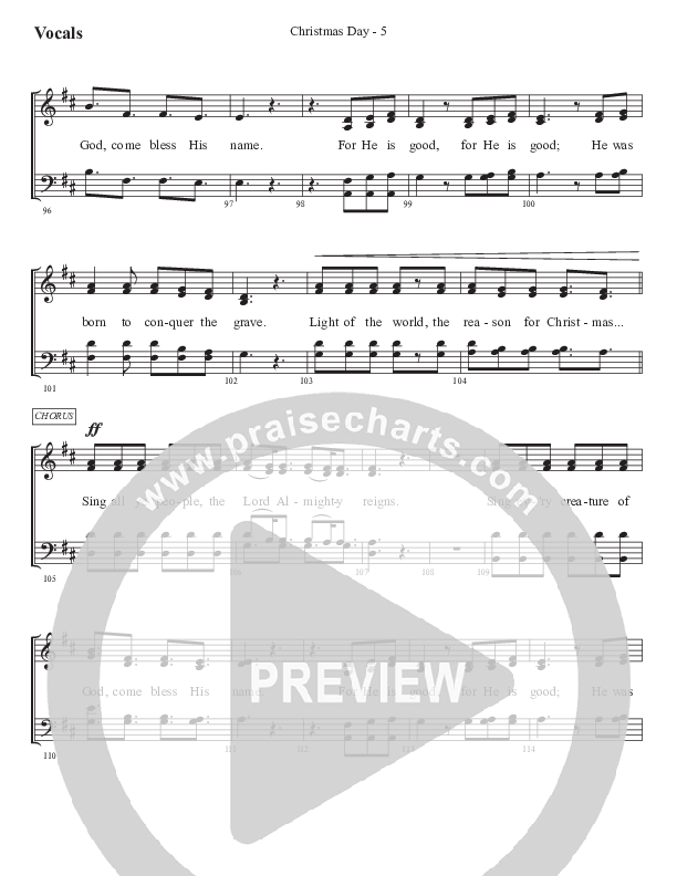 Christmas Day Choir Sheet (SATB) (WorshipTeam.tv)