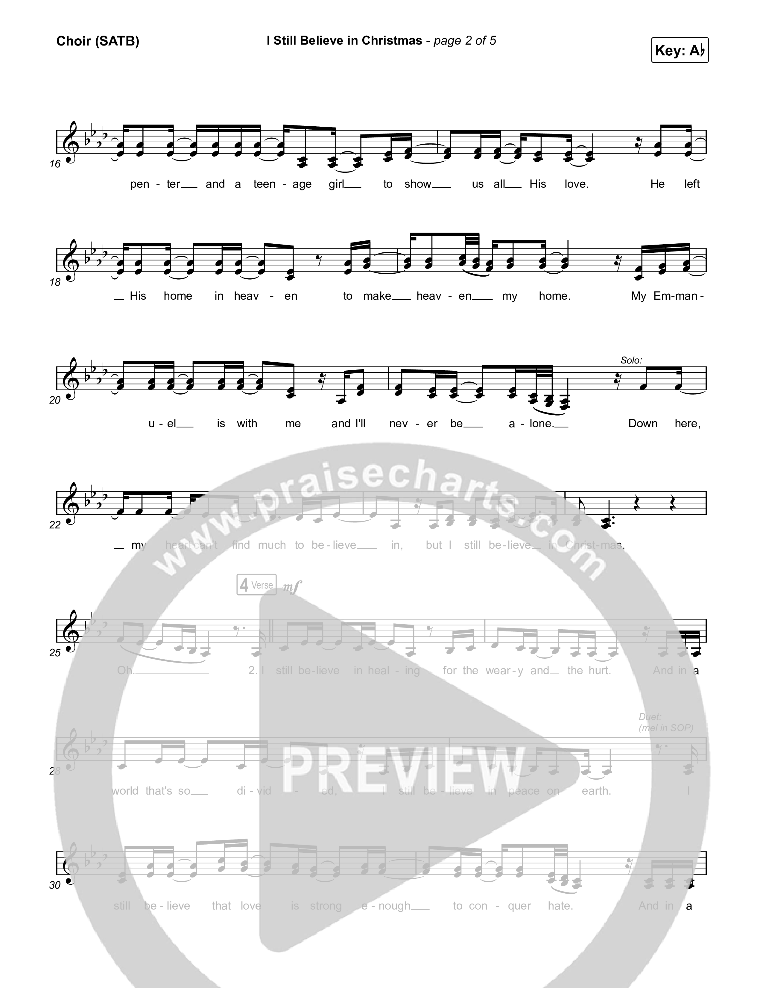 I Still Believe In Christmas Choir Sheet (SATB) (Anne Wilson)