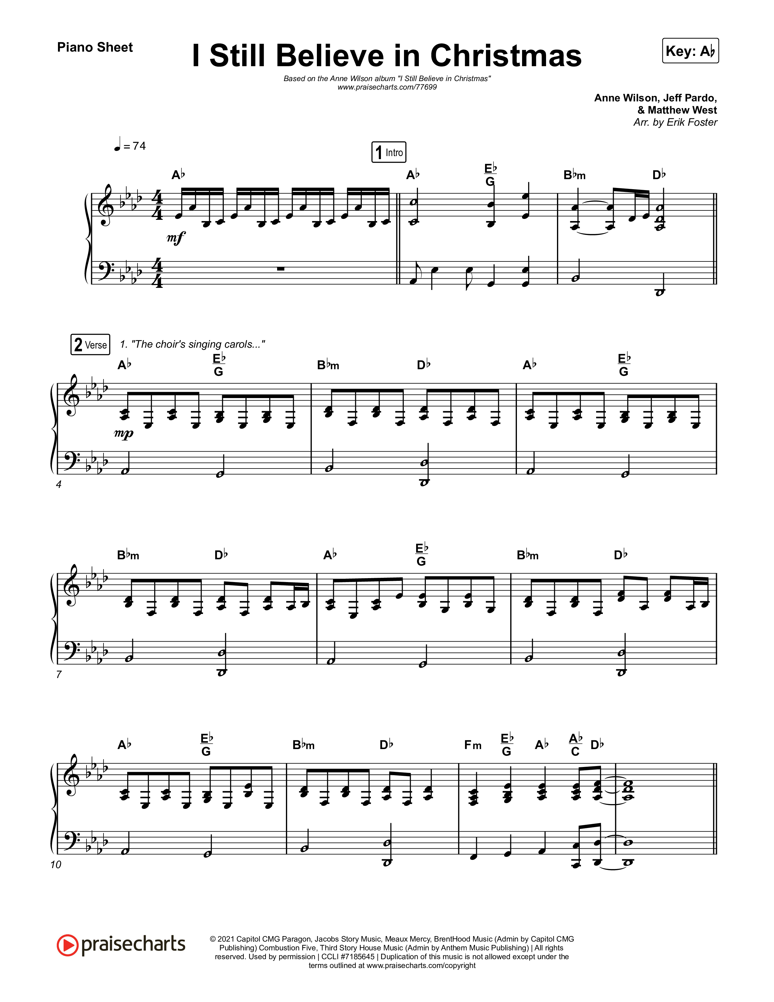 I Still Believe In Christmas Piano Sheet (Anne Wilson)