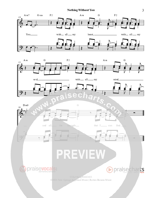 Nothing Without You Lead Sheet (PraiseVocals)