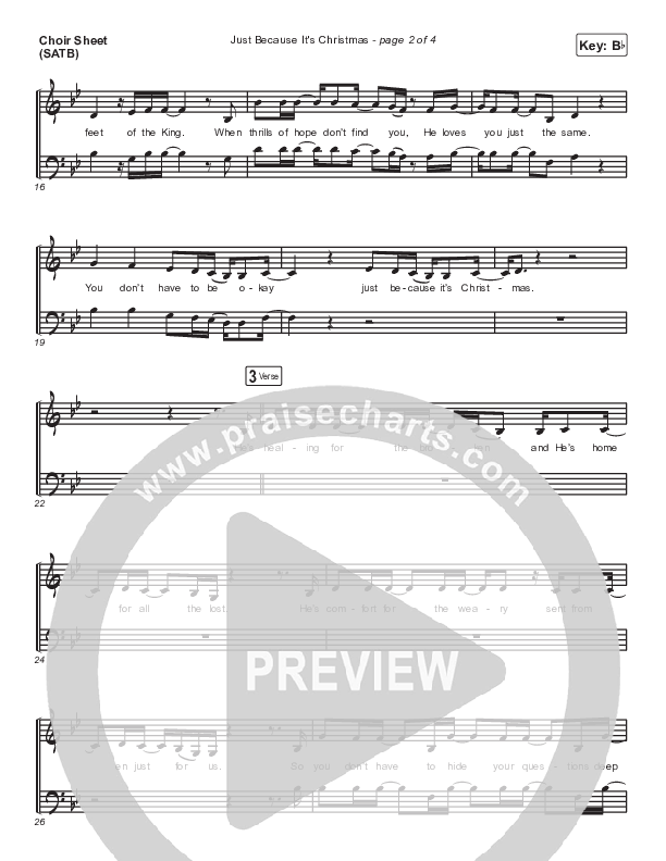 Just Because It's Christmas Choir Sheet (SATB) (Anne Wilson)