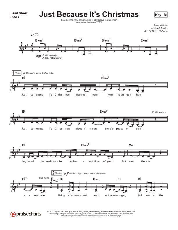 Just Because It's Christmas Lead Sheet (SAT) (Anne Wilson)