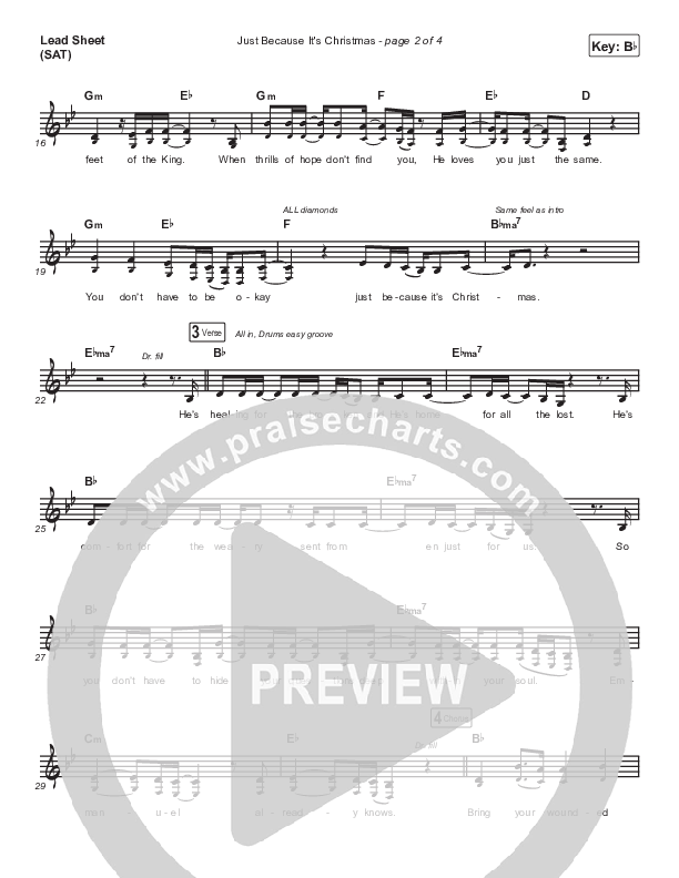 Just Because It's Christmas Lead Sheet (SAT) (Anne Wilson)